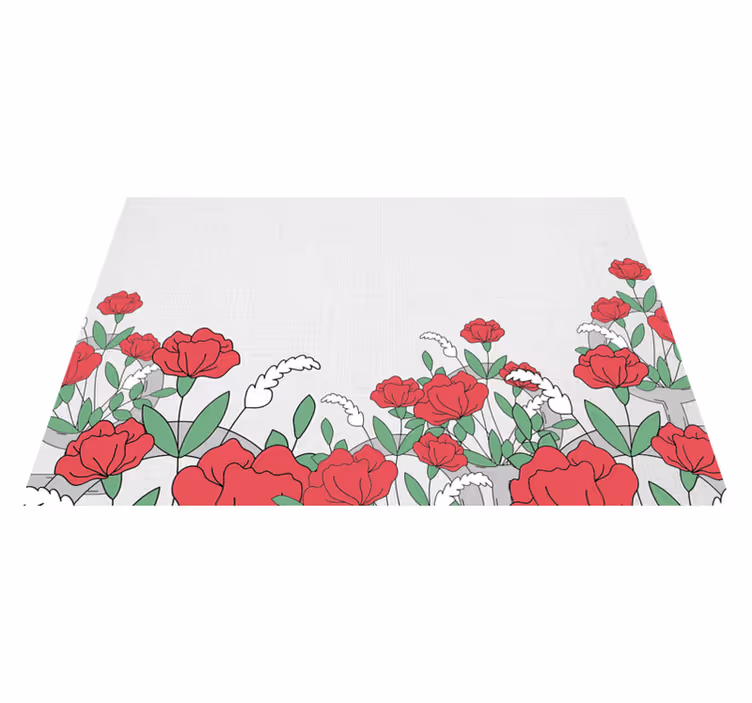 Original placemats floral design with leaves - TenStickers