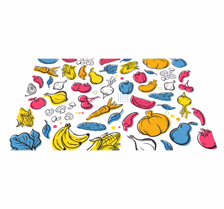 Original placemats colorful vegetable designs - TenStickers