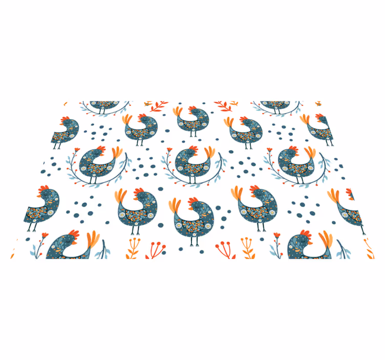 Original placemats colorful rooster design - TenStickers