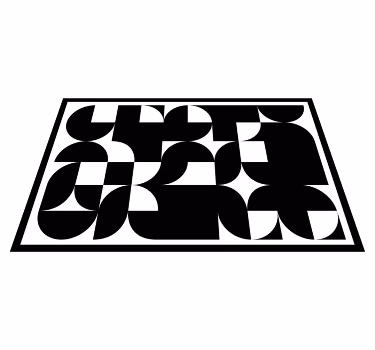 Modern placemats with geometric black design - TenStickers