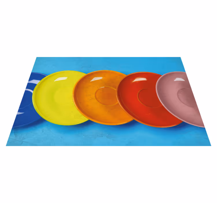 Modern placemats for vibrant round dishes - TenStickers