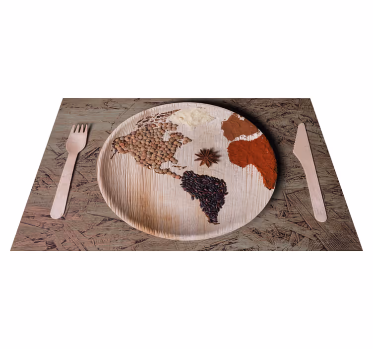 World Map Ingredients original placemats - TenStickers