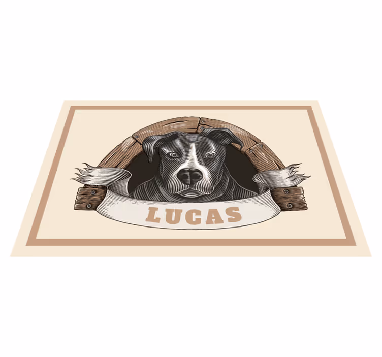 Dog in a draw Personalised placemats - TenStickers