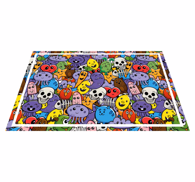 Children placemat colorful cartoon characters - TenStickers