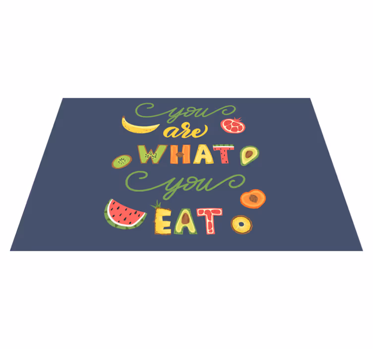 Placemat with quote colorful food inspiration - TenStickers