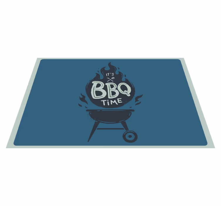 Placemats with quote bbq time flames - TenStickers