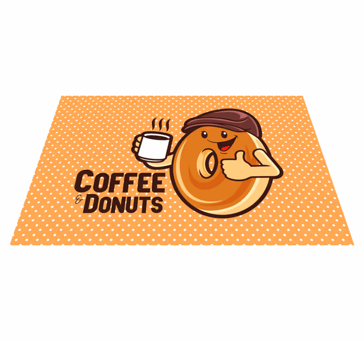 Children placemats happy doughnut character - TenStickers