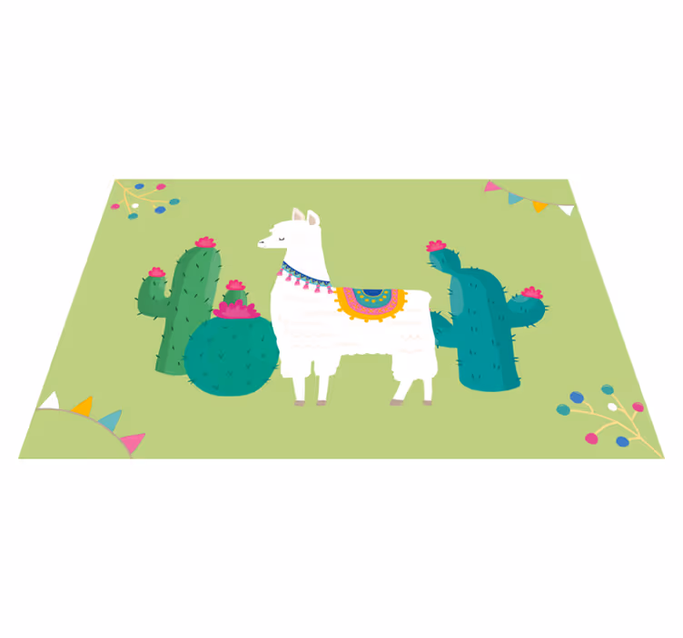 Llama with Cacti children placemats - TenStickers