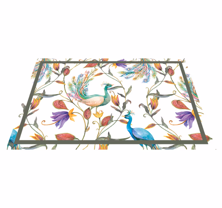 Original placemats peacock floral design - TenStickers