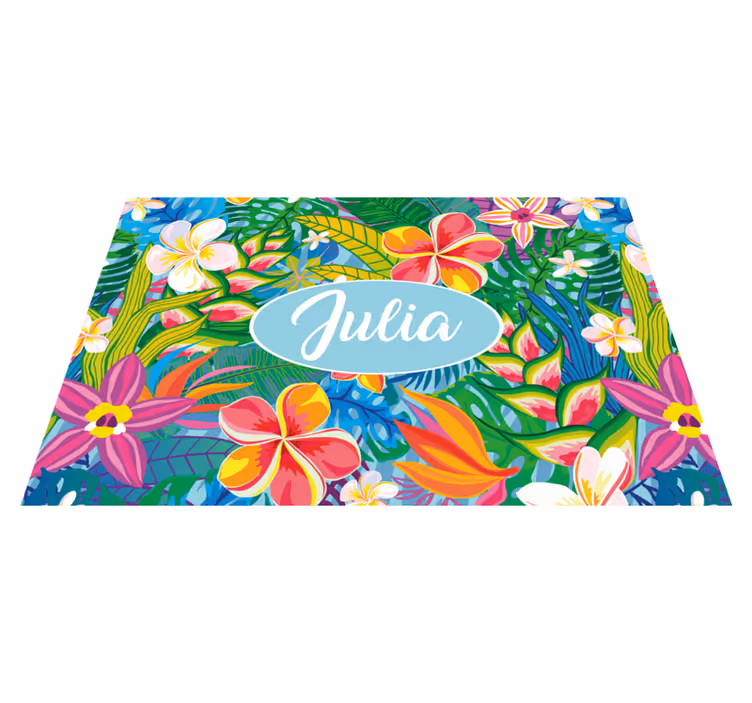 Tropical floral personalisable placemats - TenStickers