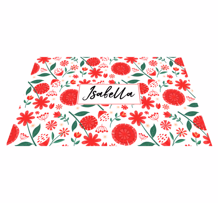 Personalisable placemats floral name art - TenStickers