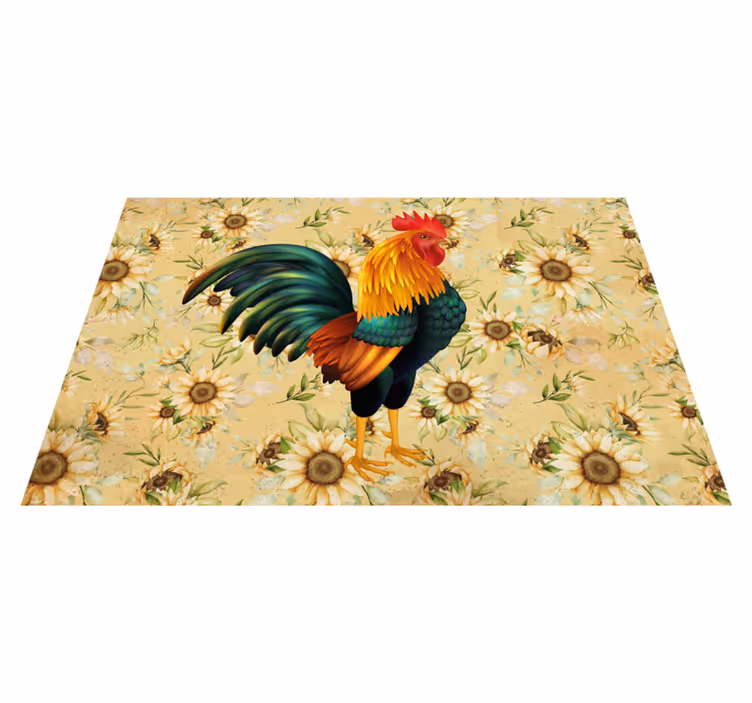 Original placemats colorful rooster centerpiece - TenStickers