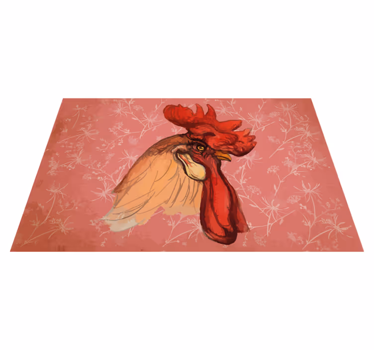 Original placemats rooster head artwork - TenStickers