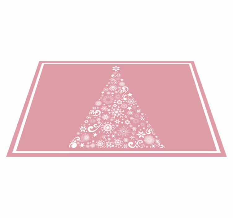 Festive tree on pink Christmas placemats - TenStickers
