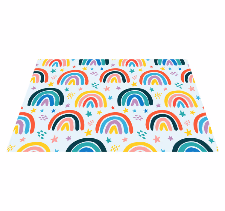 Colorful rainbows pattern kids placemat - TenStickers