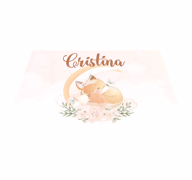 Personalised placemats cute fox design - TenStickers
