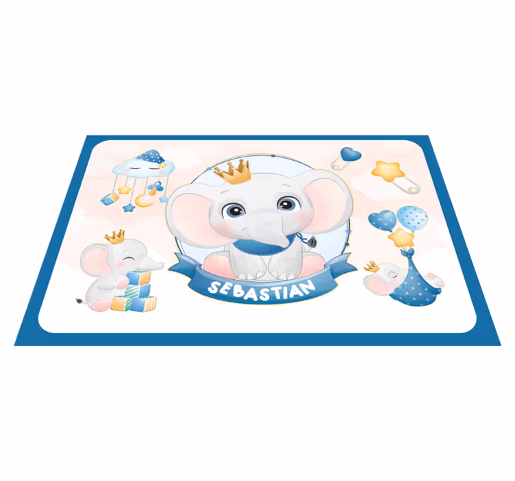Children placemats cute elephant design - TenStickers