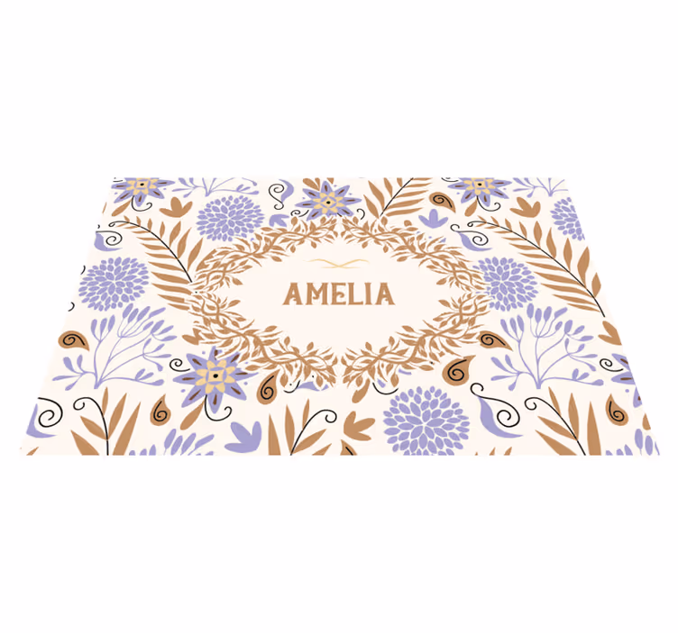 Personalisable placemats with flower pattern - TenStickers