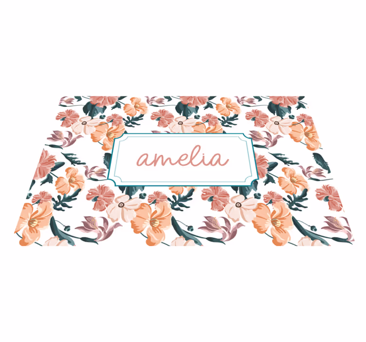 Beautiful pastel flowers pattern placemats - TenStickers