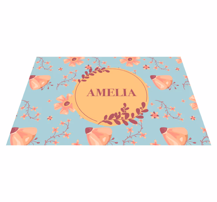 Personalisable placemats botanical personalized name - TenStickers