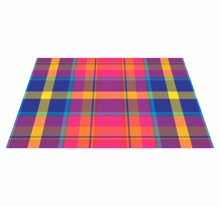 Textured placemats colorful plaid design - TenStickers