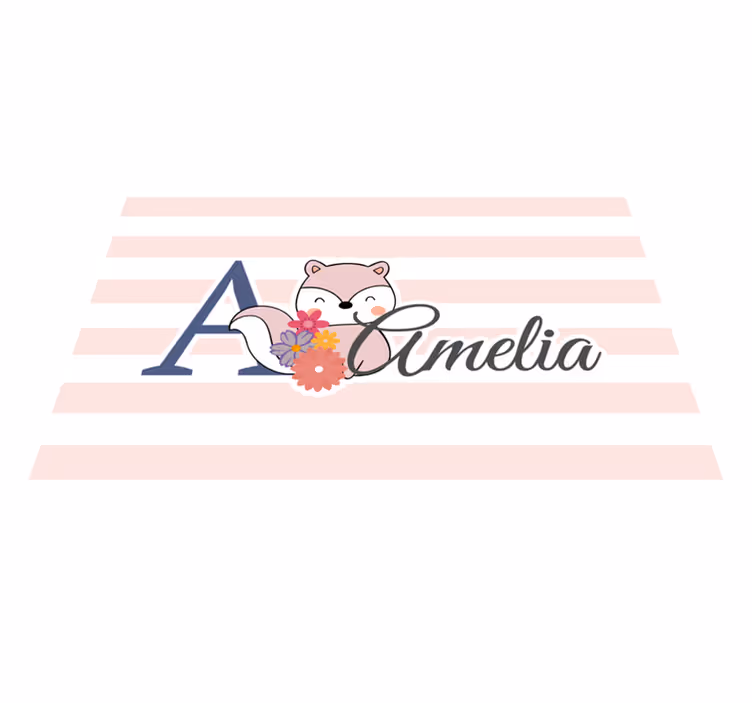 Cute animals squirrel with name placemats - TenStickers