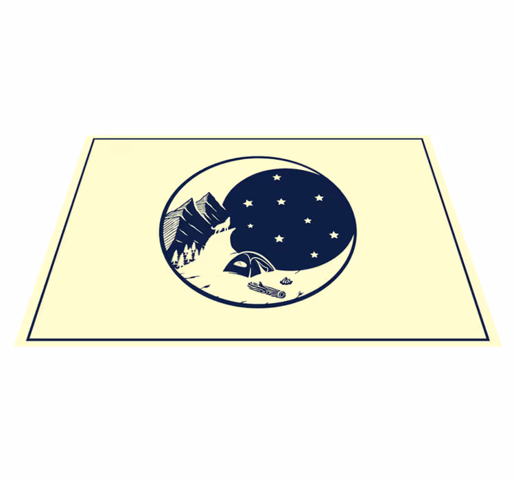 Original placemats mountain camping view - TenStickers