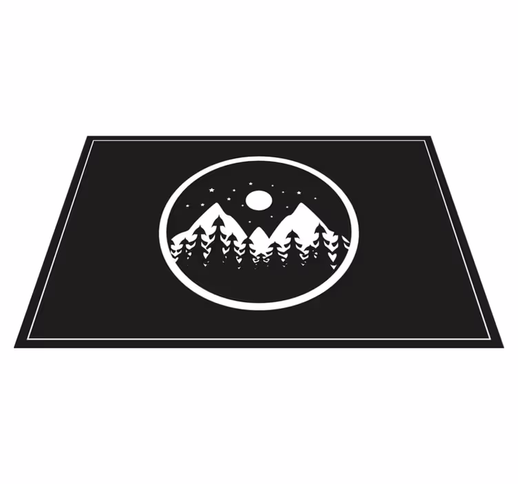 Modern placemats mountain landscape circle - TenStickers
