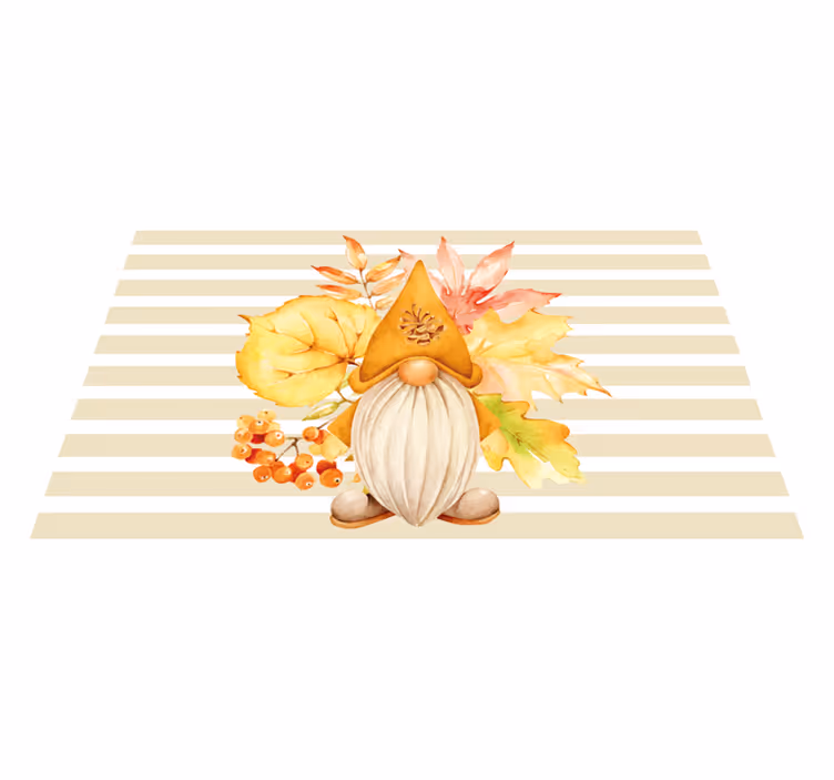 Original placemats gnome with autumn leaves - TenStickers