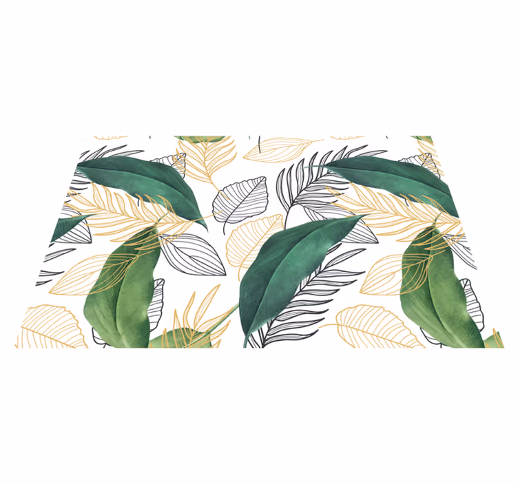 Textured placemats with lush green leaf designs - TenStickers