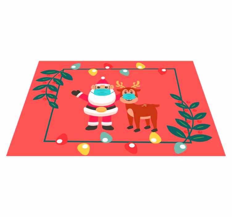 Christmas placemats santa and sleigh - TenStickers