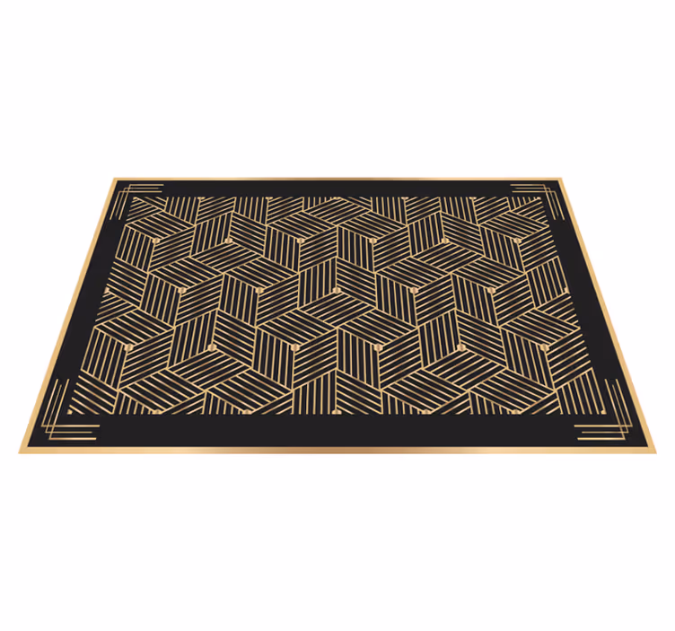 Textured placemats with geometric gold design - TenStickers