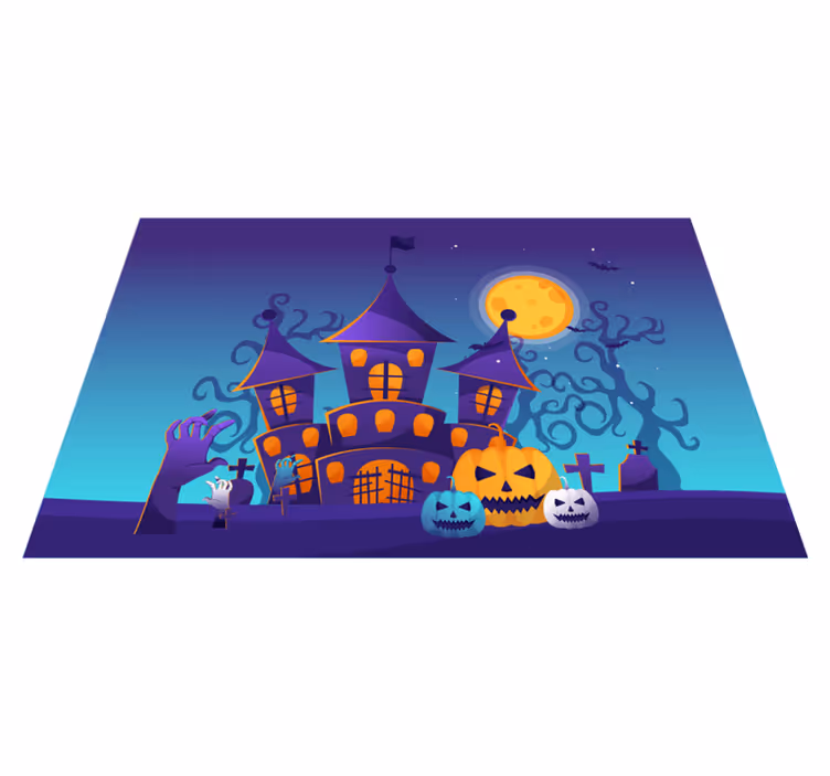 Halloween placemats spooky castle design - TenStickers