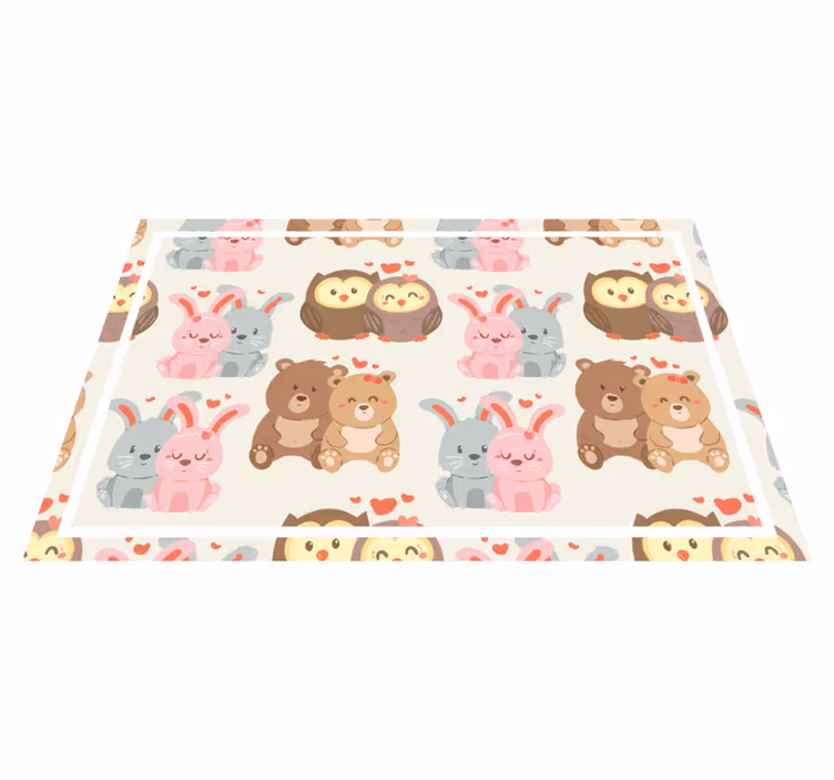 Children placemats cute animal pairs - TenStickers