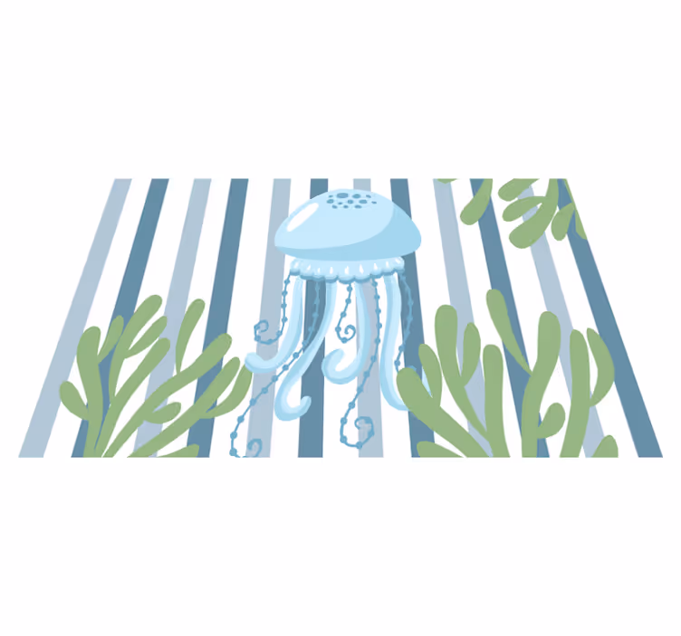Original placemats jellyfish underwater scene - TenStickers