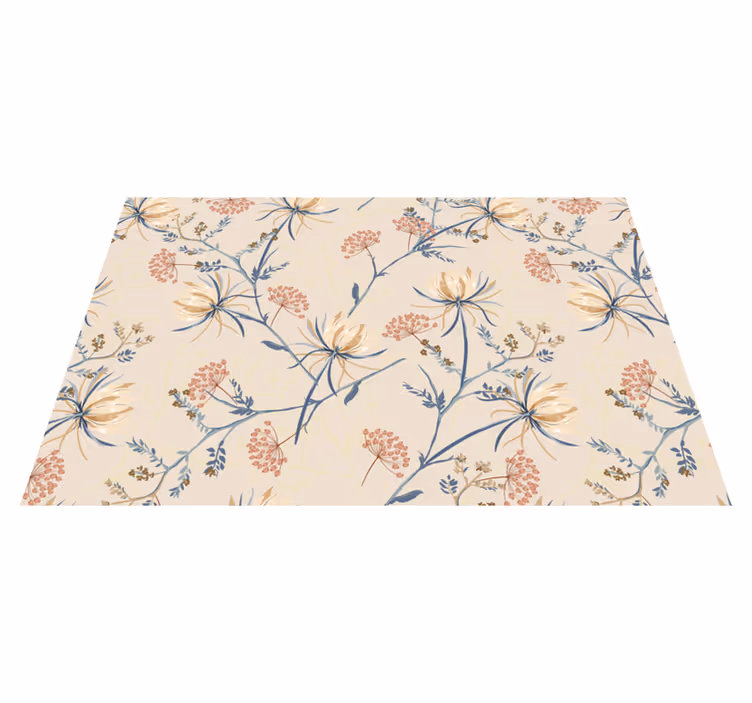 Textured placemats with floral design accents - TenStickers