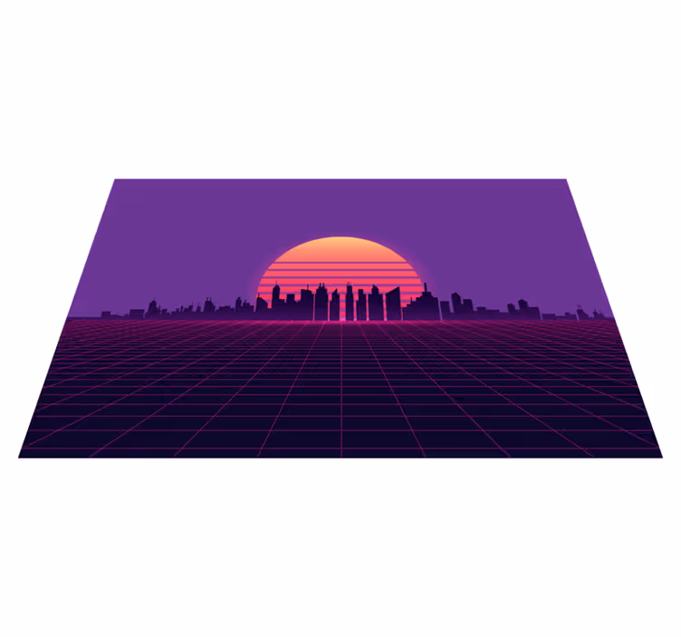 Modern placemats sunset skyline view - TenStickers