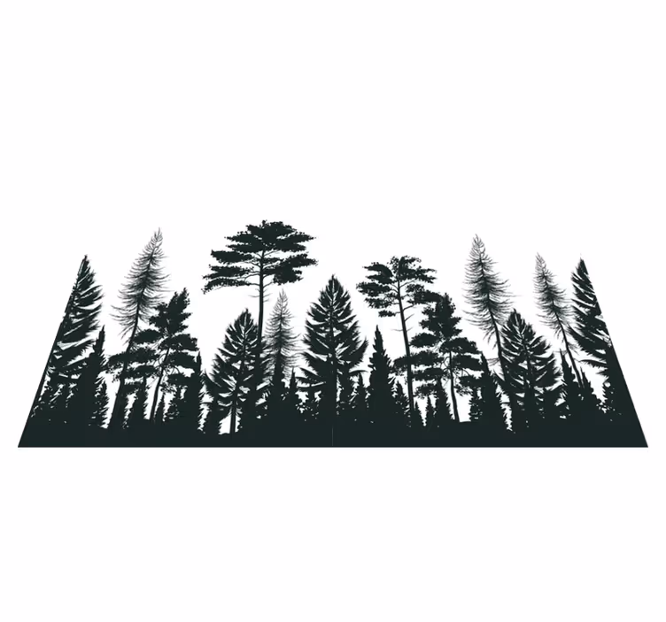 Textured placemats silhouette forest design - TenStickers