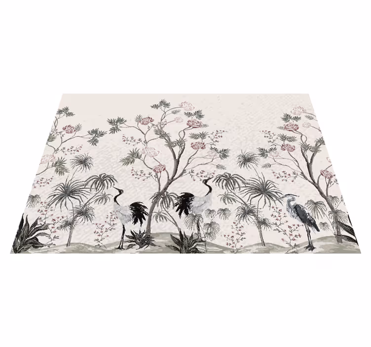 Children placemats cranes among blossoms - TenStickers