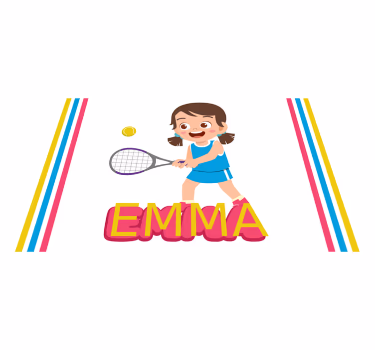 Children placemats happy tennis player - TenStickers