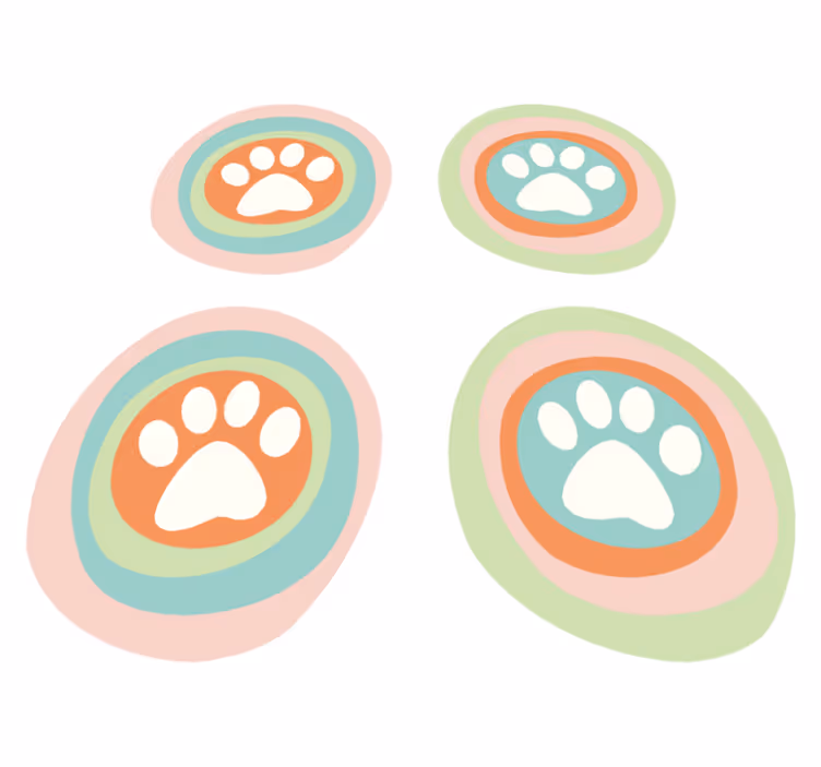 Pet paws bowl original placemats - TenStickers