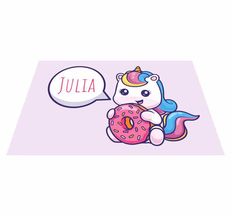 Unicorn with donut Personalised placemat - TenStickers