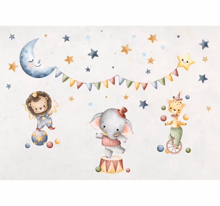 Dreamy circus wall mural nursery - TenStickers
