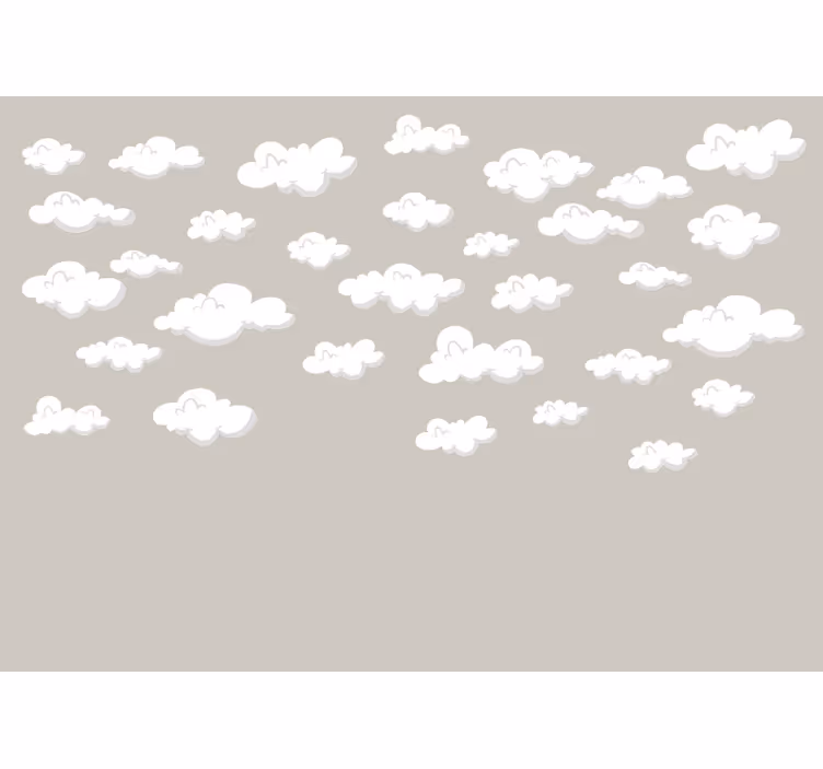Clouds pattern wall mural nursery - TenStickers