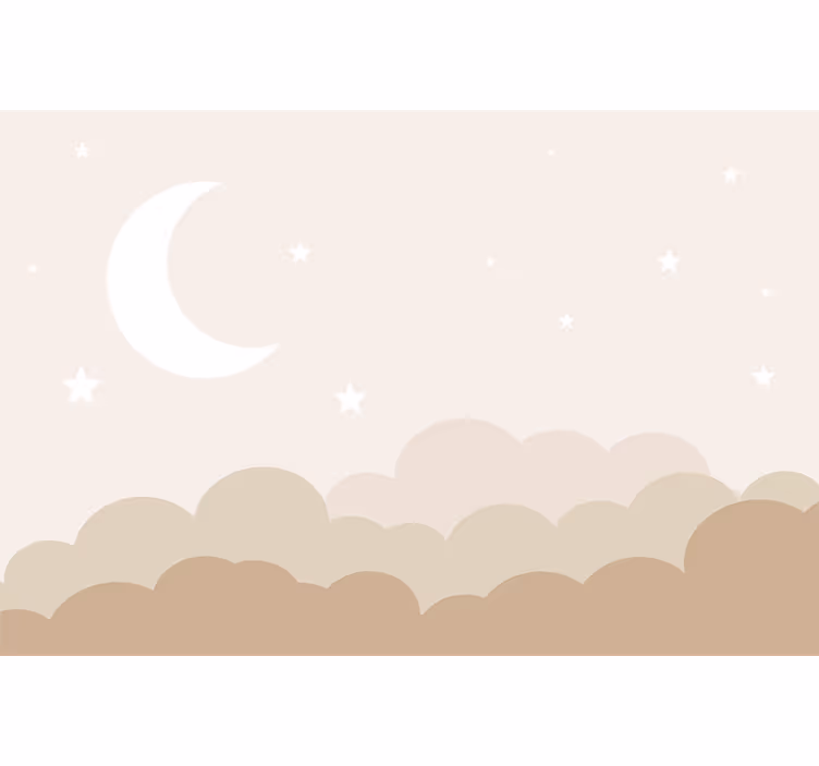 Clouds with stars wall mural nursery - TenStickers