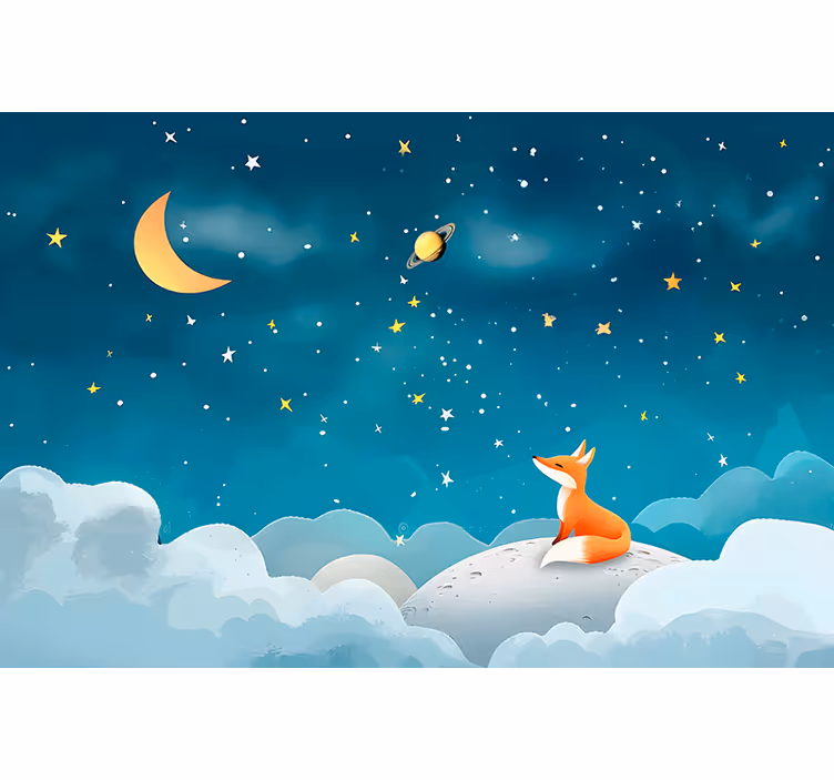 Fox on the sky wall mural nursery - TenStickers