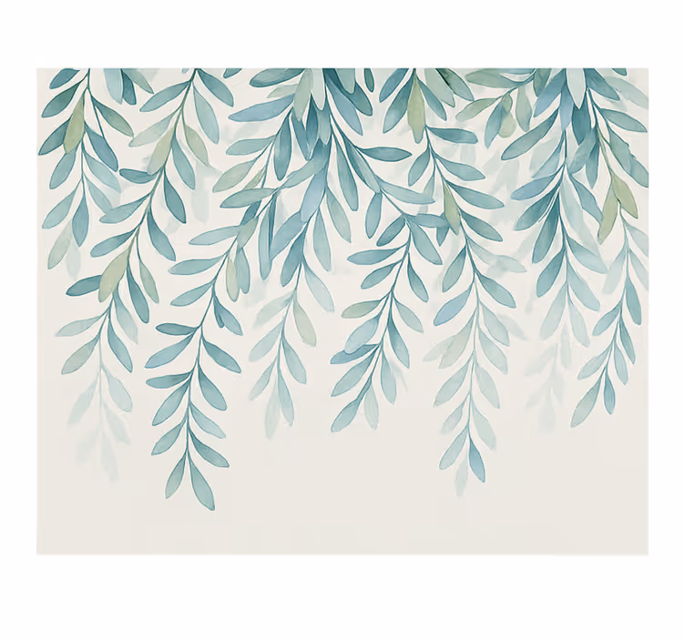 Elegant watercolour leaves murals for teenage bedrooms - TenStickers