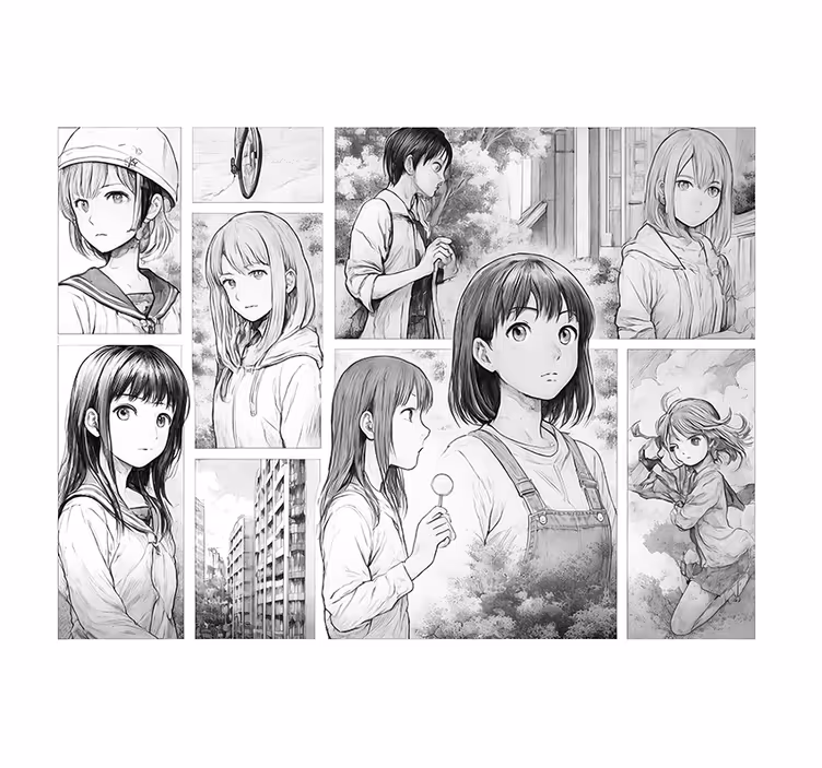 Black and white manga murals for teenage bedrooms - TenStickers