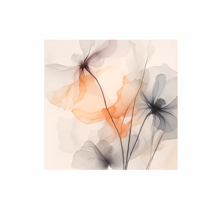 Aquarella puppies other flowers wall mural - TenStickers