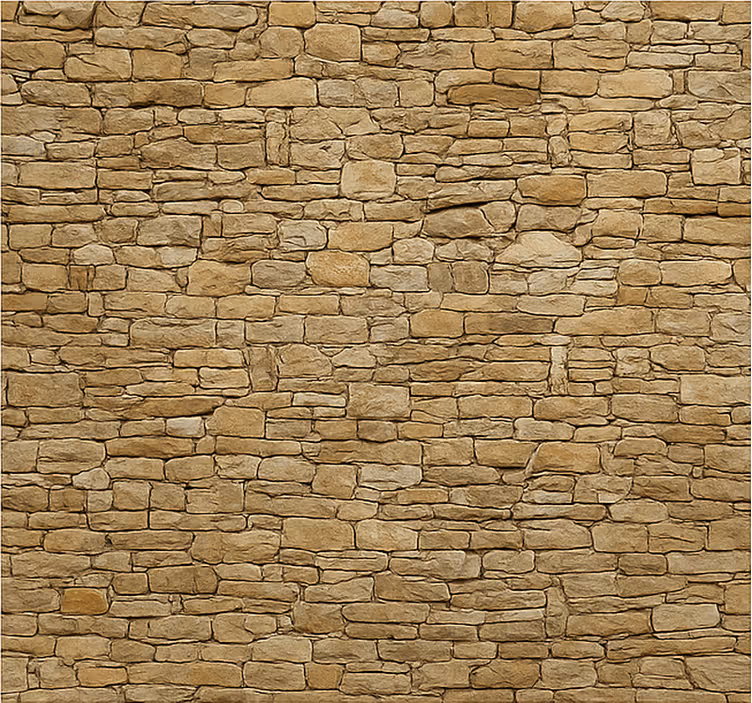 Beige stone facade living room wall mural - TenStickers